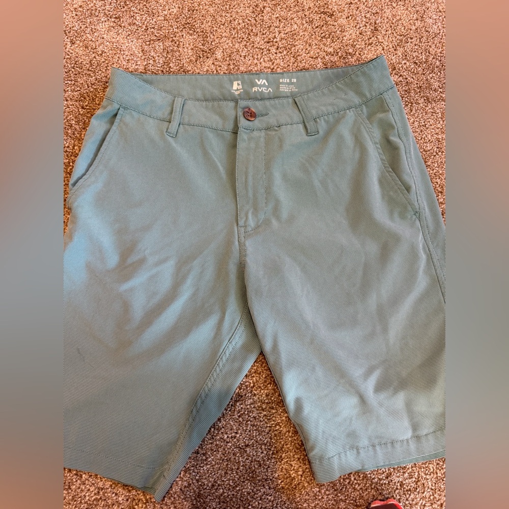 RVCA Men's light sea green  Flat Front Shorts 28 in